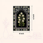 ATRANGI STUDIO Indigo Bloom Handpainted Wooden Wall Frames (Set of 3) | Jharokha Style Floral Wall Hanging | Rajasthani Traditional Art | Framed Wall Painting for Living room, Bedroom, Office | 12×8 Inch