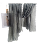 CrossKulture Crinkled PolyCotton Scarf for Women - 180 x 90 cm Stole for Women | PolyCotton Scarf for Summers, Head Cover for Women | Lightweight Scarf for Women | Women Accessory (Grey)