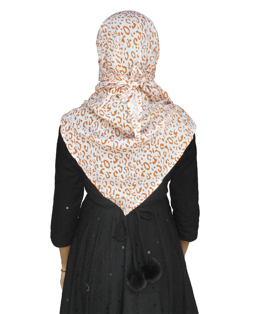 Switchon Rayon Anti Pollution Full face Mill Dye Scarf UV Sun Rays Protection Hijab scarf for women and Girls (Off_white_Brown)