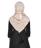 Switchon Rayon Anti Pollution Full face Mill Dye Scarf UV Sun Rays Protection Hijab scarf for women and Girls (Off_white_Brown)
