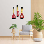 Artvibes Warli Art Wooden Wall Hanger for Home | Office | Living Room | Gift | Modern Decoration Items | Kitchen Wall Decor | Home Decor Hanging Items (WH_5016NN), Set of 3