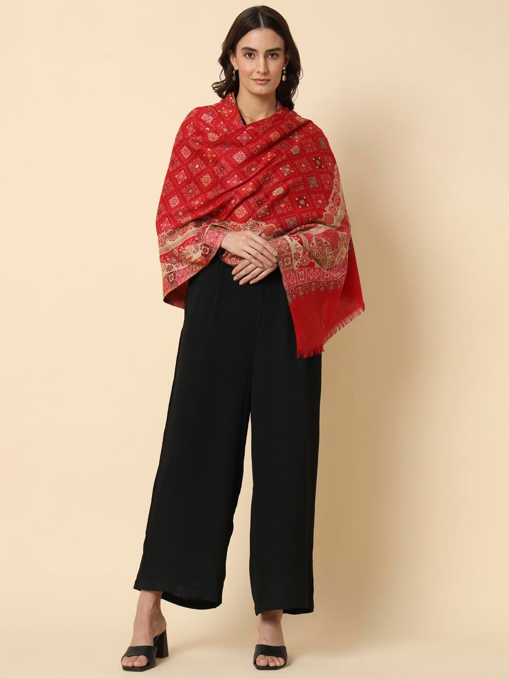Pashmoda Women Chaman Kaani Woven Design Shawl (Size: 101 X 203 Cms)