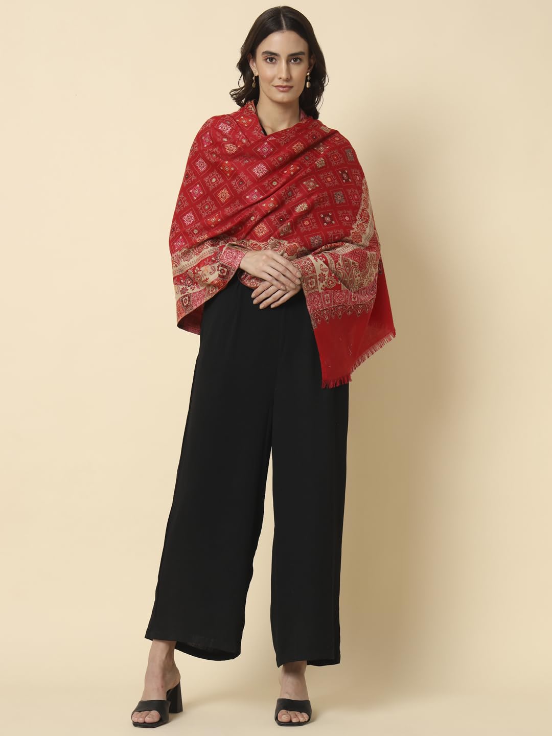 Pashmoda Women Chaman Kaani Woven Design Shawl (Size: 101 X 203 Cms)