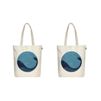 Eco Right Canvas Tote Bags for Women with Zip, College Bag for Girls, 100% Organic Cotton Tote Bag for Shopping, Travel & beach bags for women (Pack of 2)
