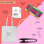 picknMAKE DIY Aesthetic & Stylish Embroidery Tote Bags for Women Office use with Zip – Stylish Cotton Canvas Tote Handbags for College, Office, and Everyday Use