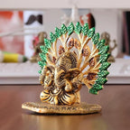 KridayKraft Elegant Mini Ganesh Murti – Divine Lord Ganesh Idol for Home & Office Décor, Intricately Designed Pooja Statue & Spiritual Showpiece for Living Room, Bedroom, Temple (Golden)