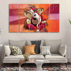 VIBECRAFTS Traditional Shree Ganesh 5 Pieces Canvas Wall Painting For Home | Office | Living Room | Gift (PTVC5Pcs4_8531)