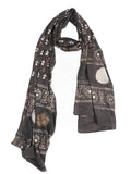 RAI SAHAB Women's Cotton Hand Block Printed Casual Stoles/Scarf(ST-77BLK10)