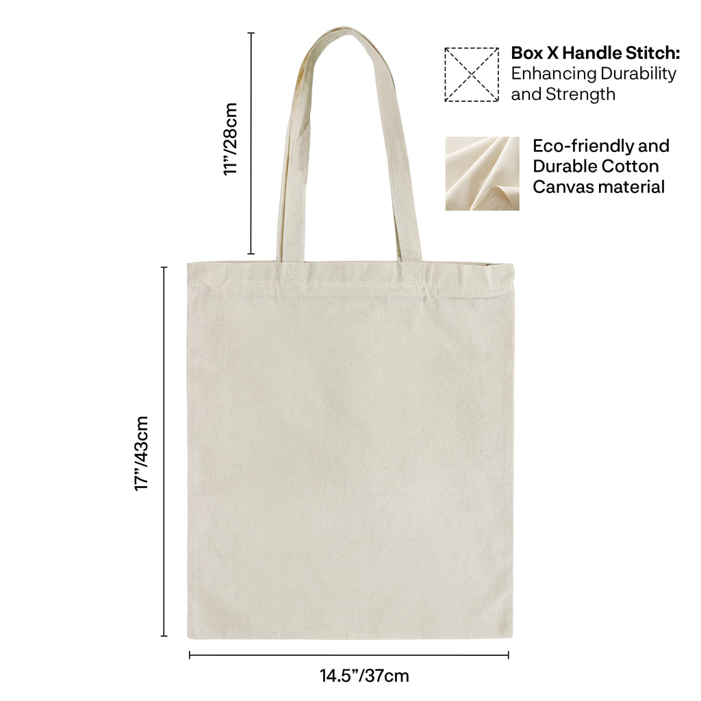 Cotton Tote Bag for Women with Zipper, Plain Canvas Tote Bag for Painting & DIY, Reusable Eco-Friendly Bag for Shopping, School & Gym – 1 Pc