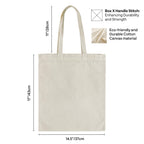 Cotton Tote Bag for Women with Zipper, Plain Canvas Tote Bag for Painting & DIY, Reusable Eco-Friendly Bag for Shopping, School & Gym – 2 Pcs