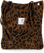 BROGBUS Casual Design Shoulder Handheld Tote Handbag for Women, Girls Canvas Jhola Bag for College Office Use (Leopard Color)