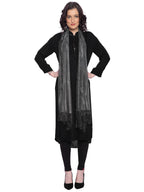 ZEN APPAREL Women's Fashionable Shiny Netted Scarf (Black)