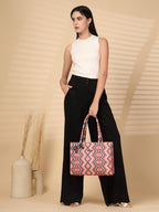 ENSAC Ethnic Tote Bag for Women & Girls | Large Canvas Shoulder Bag, Stylish Designer Handbag, Ethnic Pattern, Spacious, Lightweight, Perfect for Office, College & Shopping