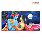 VIBECRAFTS Canvas Paintings for Living Room Drawing Room Love Of Radha Krishna Canvas Wall Painting Fitted With Wooden Frame For Home | Office | Living Room | Gift (PTVCH_2485)