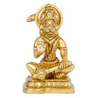 ARTVARKO Brass Bhagwan Hanuman Sitting Bajrangbali Murti Statue for Blessings at Home and Office 3 Inch.