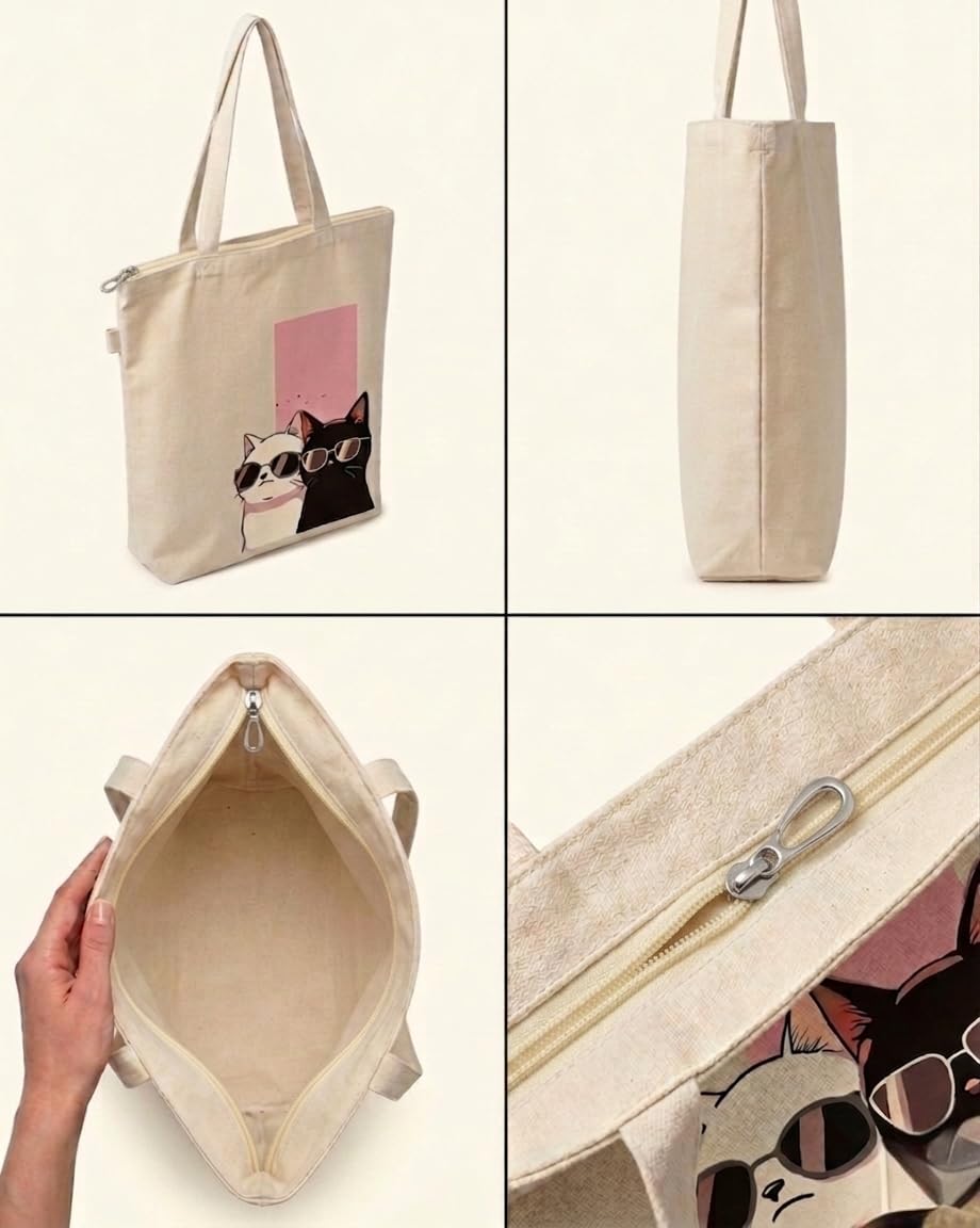 aurora trading Women tote bag - Premium 380 GSM Thick Cotton Canvas. Perfect for shopping and travel.