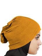 MyBatua Women's 2-Piece Al-Amira Hijab with Under Female Scarf/Cap/Bonnet in Soft Viscose Jersey, Ready to Wear HJ-129 (Mustard)