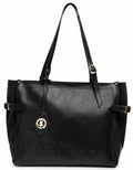 Carrylux Women's Soft PU Tote Bag | Large Single Compartment Shoulder Handbag with Adjustable Strap | Office, College & Casual (T Black)
