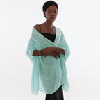RUI VTRON Womens Scarf Pashmina Shawls and Wraps for Evening Dresses Like Chiffon Silk Scarf for Bridal Wedding, Turquoise, Large
