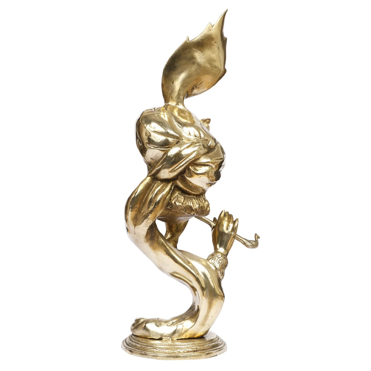 ARTVARKO Pure Brass Lord Krishna Playing Flute Krishan Home Gallery Décor Idol Pooja Murti God Marriage Gift Height 20 Inch.