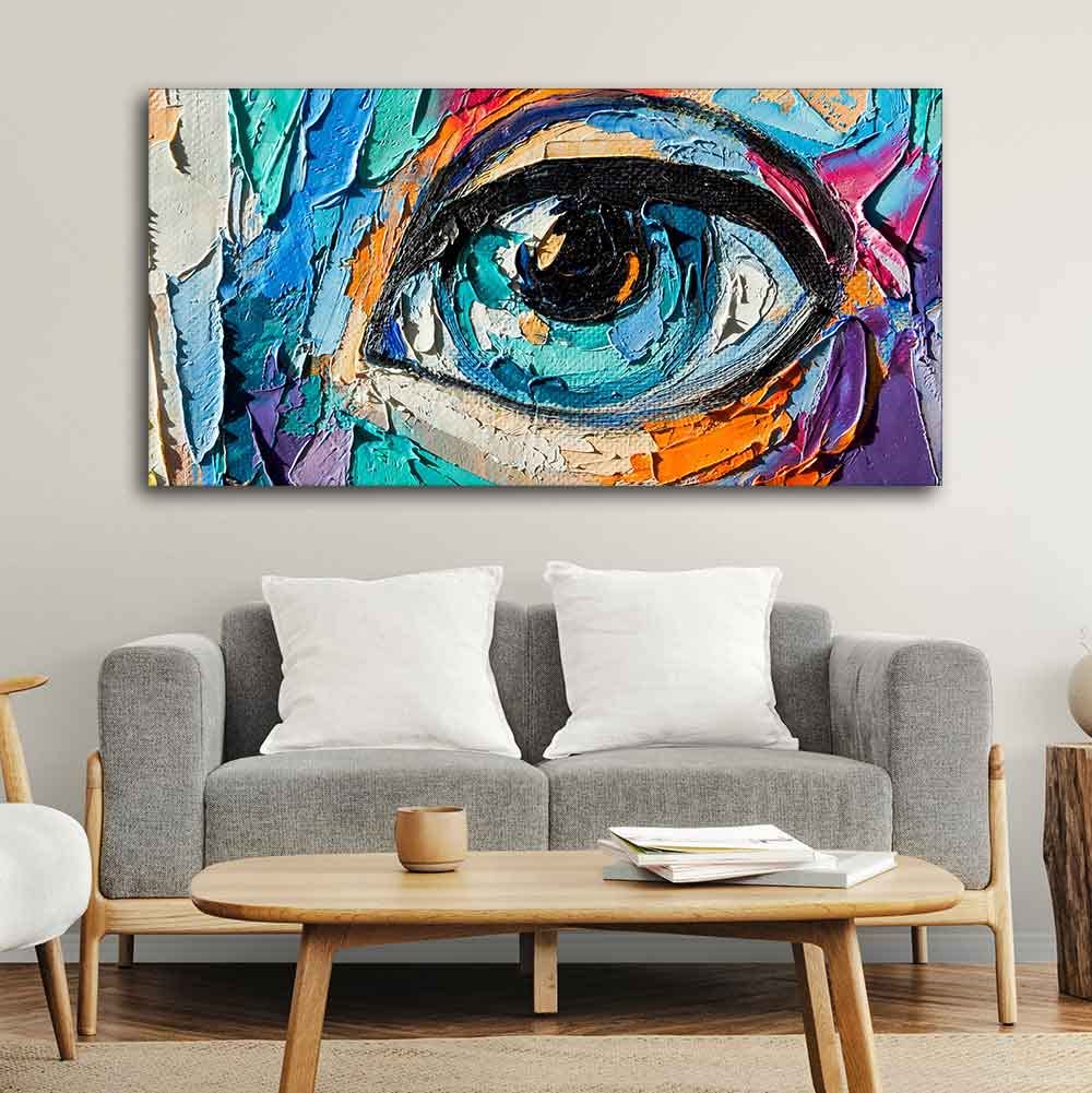 VIBECRAFTS Canvas Paintings for Living Room Drawing Room Abstract Picture of a Beautiful Girl's Eye Canvas Wall Painting Fitted with Wooden Frame for Home|Office|Gift(PTVCH_2290N)