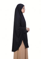 AL RIDHA Women's Premium Sarina Crystal Namaz Hijab | Readymade Namazi Scarf & Rumali for Daily Prayer | Soft & Lightweight Islamic Prayer Wear (Black)