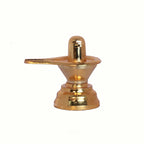 KridayKraft Baahubali Design Size (2.5) Metal Shiva Lingam Shiv Ling Idol Murti for Pooja Purpose (Gold)