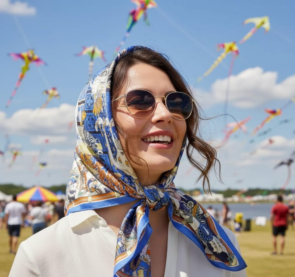 Wirkqeez Silk Head Scarf for Women – Luxury Satin Silk Hair Scarf, Soft Bandana Wrap for Sleeping, Hair Protection & Styling (Multicolor_06)
