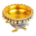 ARTVARKO Brass Urli Ethnic Traditional Tortoise Urli Decorative Vastu Fengshui Bowl for Flowers - Handcrafted Round Floating Floral Candles 9 Inch