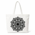 Adorvue Mandala DIY Tote Bag Painting Kit for Kids & Adults Premium Reusable Canvas Cotton Tote Bag for DIY Art & Painting, Eco-Friendly Handbag for Shopping, College, Office, Travel Pack of 1