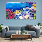 VIBECRAFTS Premium Canvas Wall Painting of Greek Scenery of Five Pieces For Home|Office|Living Room|Gift (PTVC5Pcs4_8740)