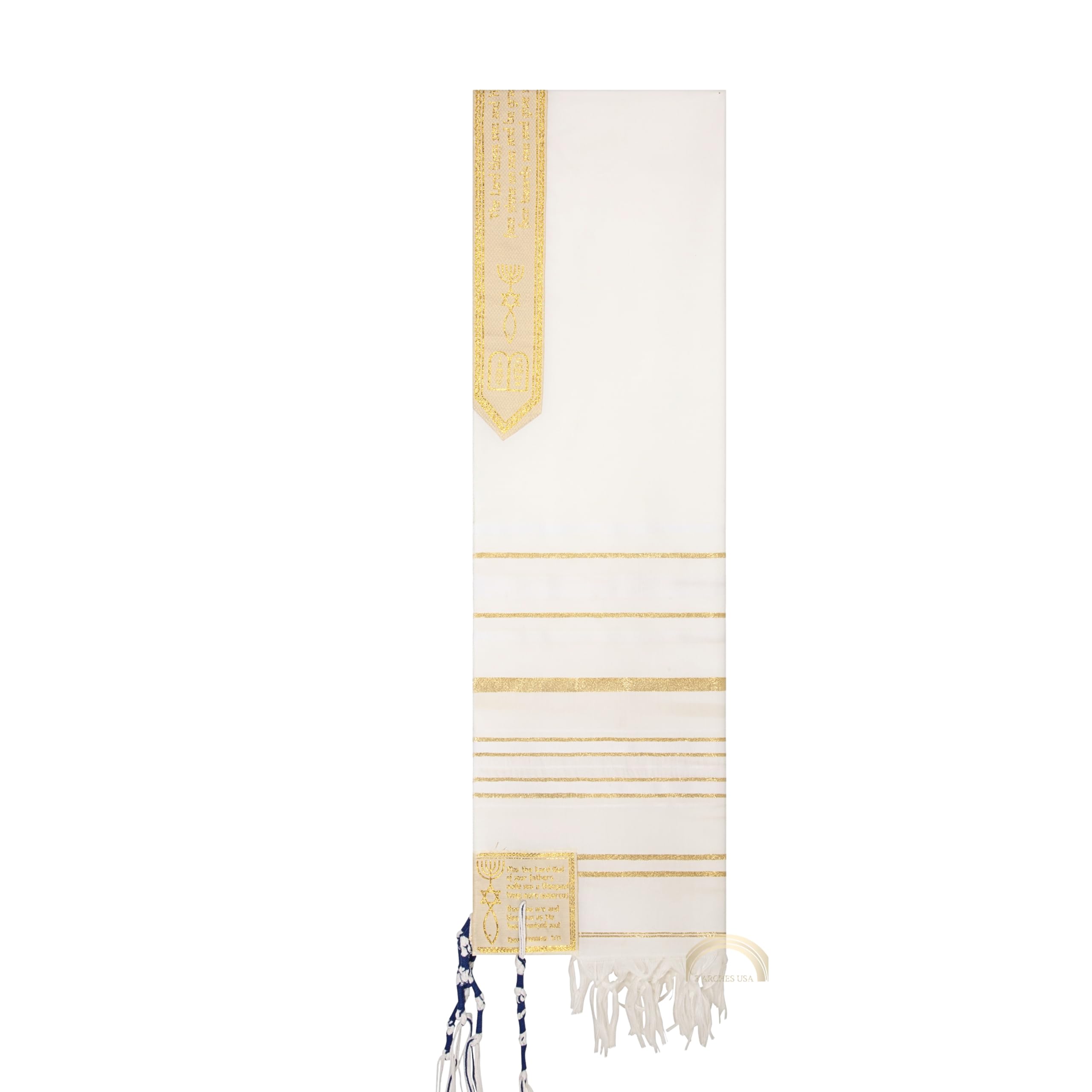3 ARCHES USA The Blessing Tallit, Messianic Christian Prayer Shawl 73x33in