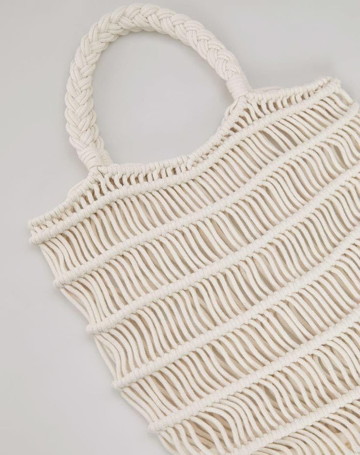 HIBA Macramé fruit bag Eco-friendly shopping bag Reusable bag Handmade grocery tote Cotton macramé market bag Bohemian style bag Sustainable shopping solution Durable and stylish fruit bag