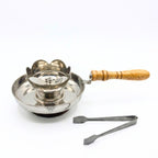 DSH Metal Dhoop Holder Incense Burner Loban Dhoop Dani Aarti Dhoop Dani Stand Burner for Home Office Temple Puja (Silver)