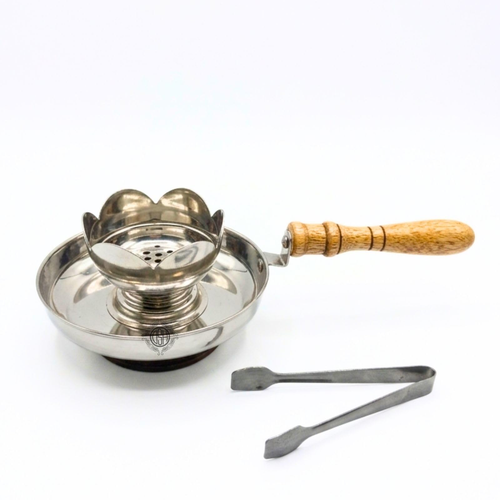 DSH Metal Dhoop Holder Incense Burner Loban Dhoop Dani Aarti Dhoop Dani Stand Burner for Home Office Temple Puja (Silver)