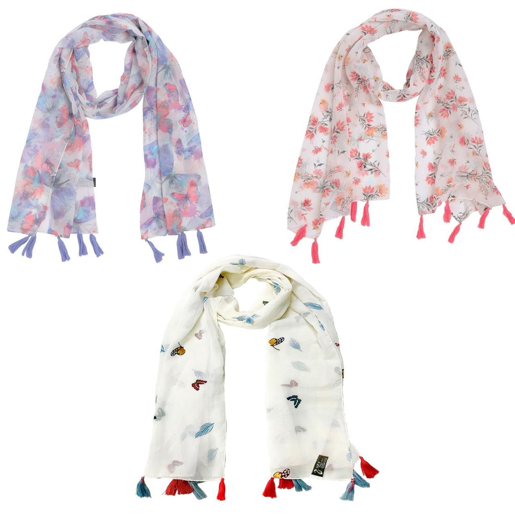 SAHIL SCARF Premium Fancy Scarf Lightweight & Comfortable for All Seasons (22x72inch) Combo of 3