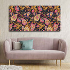 VIBECRAFTS Canvas Paintings for Living Room Drawing Room Paisley Art Pattern Canvas Wall Painting Fitted With Wooden Frame for Home | Office | Gift (PTVCH_2415)