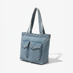Eco Right Large Denim Tote Bag for Women, Denim Handbags for Women with Zipper, Sustainable Denim Tote for College with Inner & Outer Pockets, Shopping, Office, Travel
