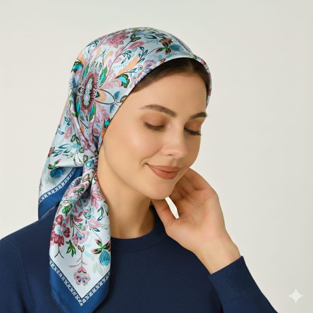 Wirkqeez Women Floral Scarf Soft Elegant Printed Stole, Lightweight Fashion Wrap Shawl for Summer, Winter and All Season