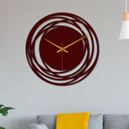 VIBECRAFTS Loops Shape Wooden Wall Clock for Home Decor | Office | Livingroom, Bedroom | Cafes | Gift (WWCVC1Pcs_10012)
