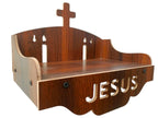 Premium Wooden Hanging Temple for Wall | Jesus Name Cut Design Prayer Stand