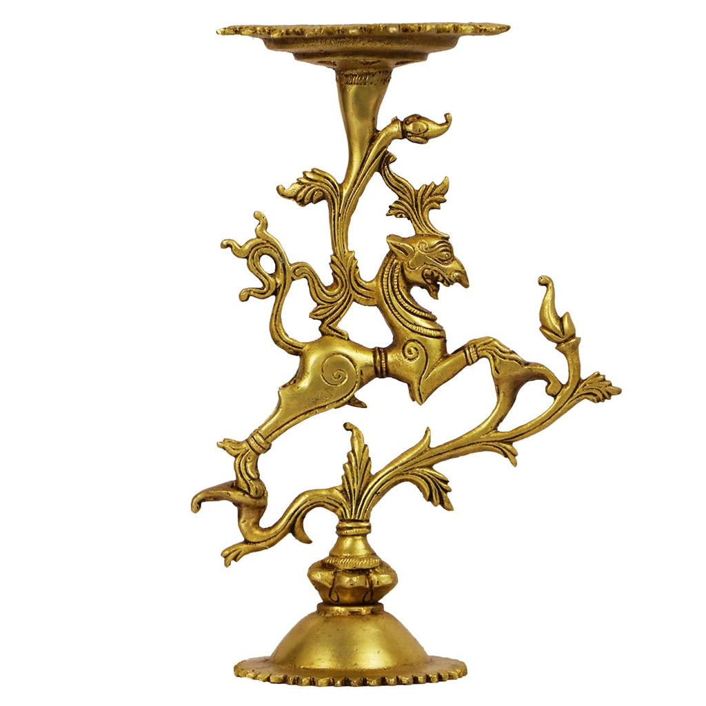 ARTVARKO Brass Designer Candle Holder Tibetan Nepali Dragon Tealight Holder Stand for Table Centerpiece Home Décor Gift 9 Inch