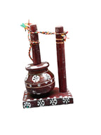 FIRMUS Dahi Handi Pure Wooden Handpainted for Home Temple Decor kanha ji Temple