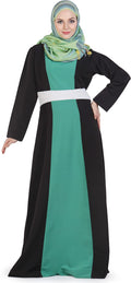 Momin Libas Aasia Color Block Long Abaya & Burkha-Small
