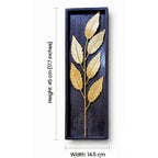 DSH Leaf Wall Art Panels Modern Rustic Home Décor Wall Hanging Sculpture for Living Room, Bedroom & Office (45X15 CM) Decoration Item (Titan Leaf, 1 Frame)