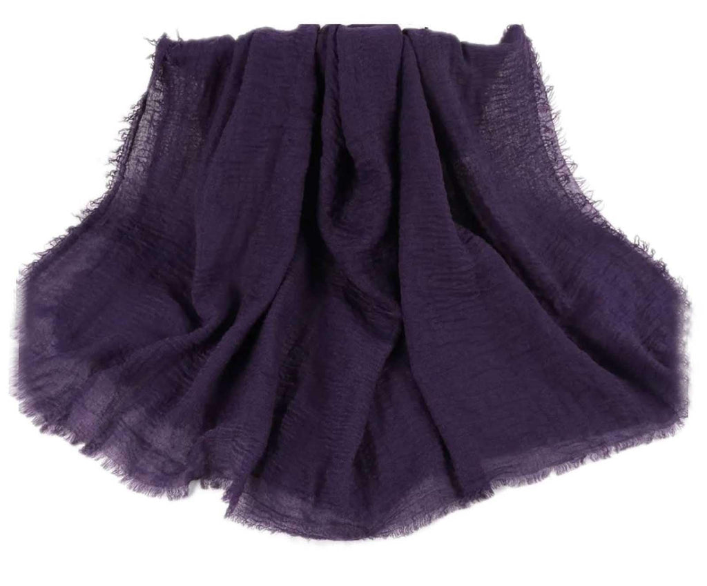 IBA ISBA COLLECTIONS Women's Crinkle Cotton Scarf, Stoles, Hijab (80 x 190 Cms) (Grape Compote)
