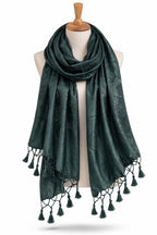 ZEN APPAREL Soft Viscose Fabric Jacquard Scarf, Stole, Shawl (Bottle Green)