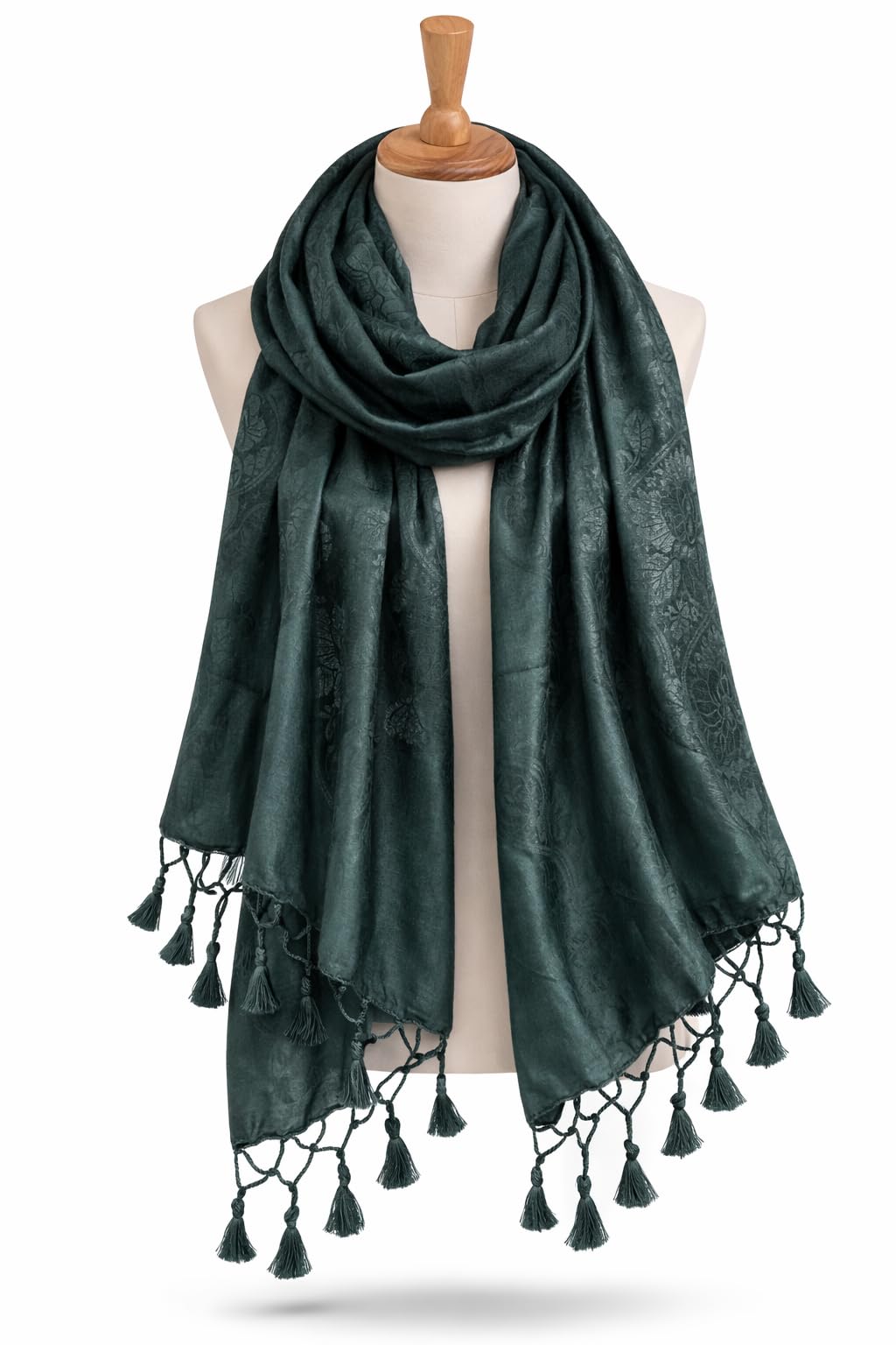 ZEN APPAREL Soft Viscose Fabric Jacquard Scarf, Stole, Shawl (Bottle Green)