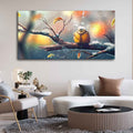 VIBECRAFTS Canvas Paintings for Living Room Drawing Room Bird In Winter Canvas Wall Painting Fitted With Wooden Frame for Home | Office | Gift (PTVCH_2420)