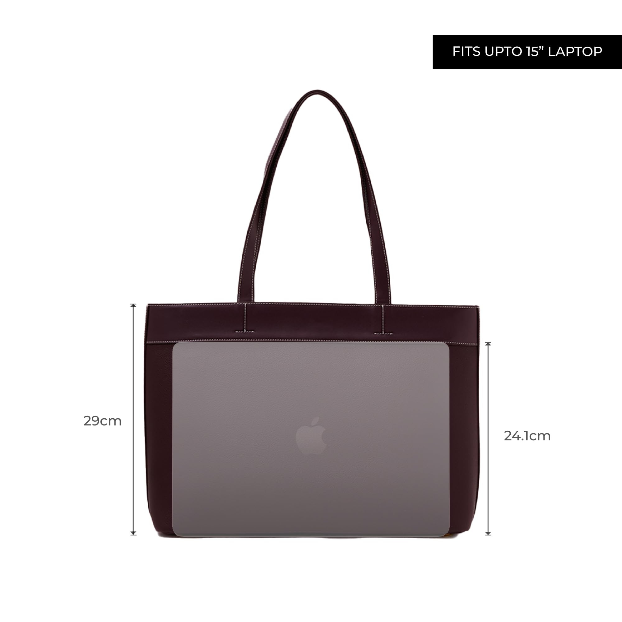 Miraggio Meadow 15 Inch Laptop Tote Bag | Office Tote Bag For Women | Big Totes For Work & Travel With Functional Pockets (Wine)